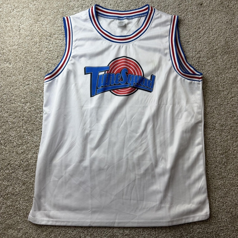 Spirit Space Jam Tune Squad Tank Top Shirt Mens Large White Mesh Basketball